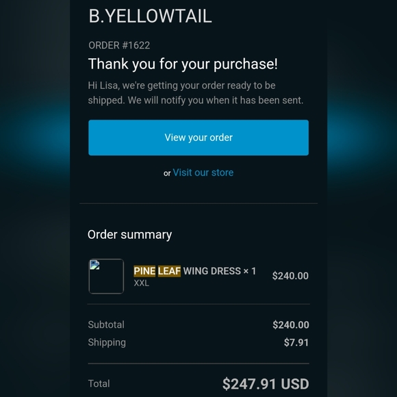 Byellowtail Pine Leaf dress from 2018 collection. - Picture 7 of 7